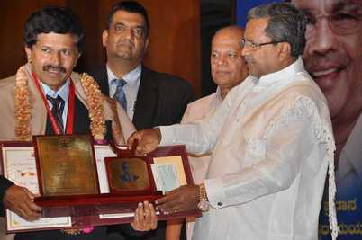 Prof. Satish Dhawan Young Engineer State Award 2012, to Dr.Amai Mahesh by the Honorable Chief Minister of Karnataka, on June 16, 2014 at the Award ceremony held at JN TATA Auditorium, IISc, Bangalore.